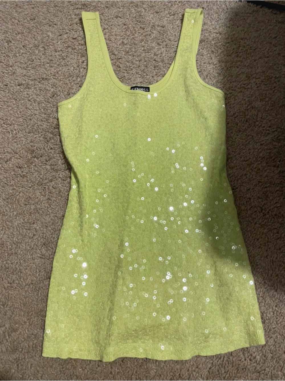 Express Sequin Ribbed Tank Top